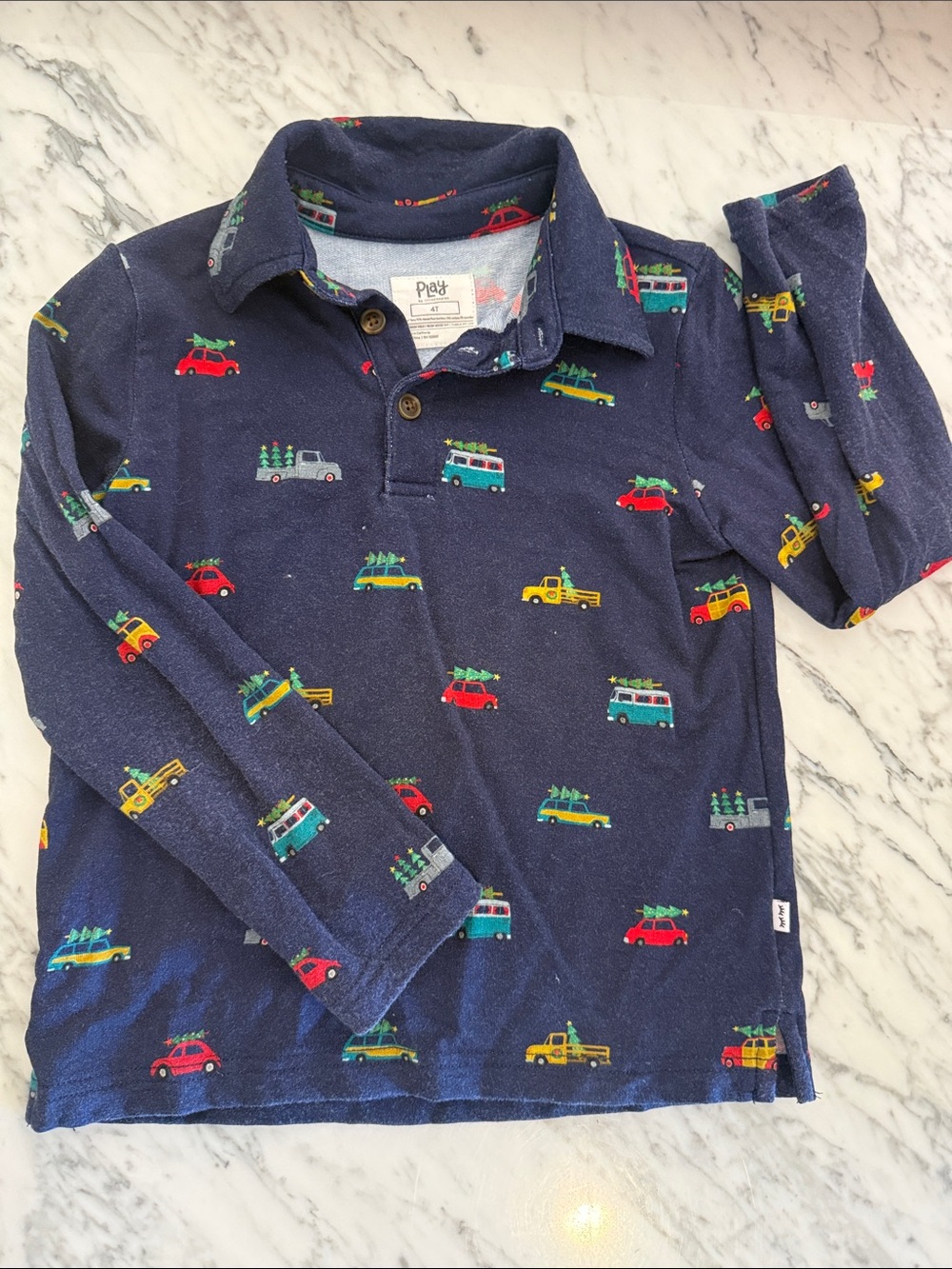 Little Sleepies Tree Traffic Longsleeve Polo
